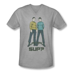 Star Trek Shirt Slim Fit V-Neck Sup Athletic Heather T-Shirt