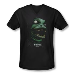 Star Trek Shirt Slim Fit V-Neck The Gorn Black T-Shirt