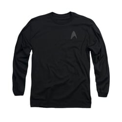 Star Trek Shirt Star Fleet Logo Long Sleeve Black Tee T-Shirt