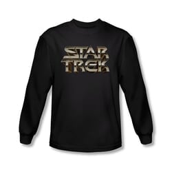 Star Trek Shirt Steel Logo Long Sleeve Black Tee T-Shirt