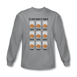 Star Trek Shirt Tribble Moods Long Sleeve Silver Tee T-Shirt