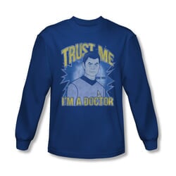 Star Trek Shirt Trust Me I'm A Doctor Long Sleeve Royal Blue Tee T-Shirt