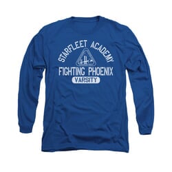 Star Trek Shirt Varsity Long Sleeve Royal Blue Tee T-Shirt