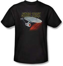 Star Trek T-shirt - Retro Enterprise Adult Black