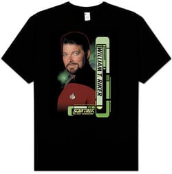 Star Trek T-shirt - Riker The Next Generation Adult Black