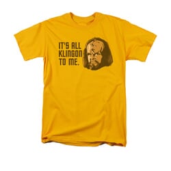 Star Trek - The Next Generation Shirt All Klingon Adult Gold Tee T-Shirt