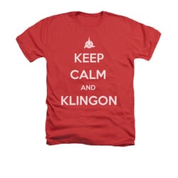 Star Trek - The Next Generation Shirt Calm Klingon Adult Heather Red Tee T-Shirt