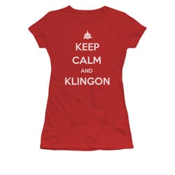 Star Trek - The Next Generation Shirt Juniors Calm Klingon Red Tee T-Shirt