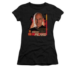 Star Trek - The Next Generation Shirt Juniors Captain Picard Black Tee T-Shirt