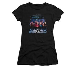 Star Trek - The Next Generation Shirt Juniors Space Group Black Tee T-Shirt