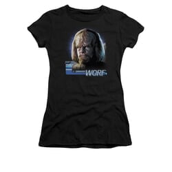 Star Trek - The Next Generation Shirt Juniors TNG Worf Black Tee T-Shirt