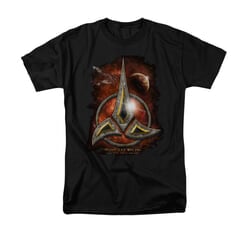 Star Trek - The Next Generation Shirt Klingon Crest Adult Black Tee T-Shirt