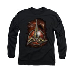 Star Trek - The Next Generation Shirt Klingon Crest Long Sleeve Black Tee T-Shirt