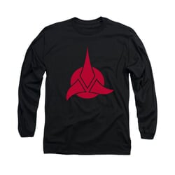 Star Trek - The Next Generation Shirt Klingon Logo Long Sleeve Black Tee T-Shirt