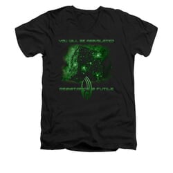 Star Trek - The Next Generation Shirt Slim Fit V Neck Assimilate Black Tee T-Shirt