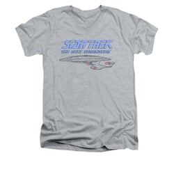 Star Trek - The Next Generation Shirt Slim Fit V Neck Distressed TNG Athletic Heather Tee T-Shirt