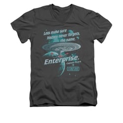 Star Trek - The Next Generation Shirt Slim Fit V Neck Never Forget Charcoal Tee T-Shirt