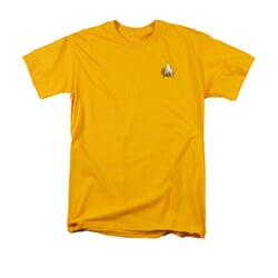 Star Trek - The Next Generation Shirt TNG Engineering Emblem Adult Gold Tee T-Shirt