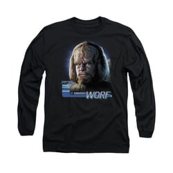 Star Trek - The Next Generation Shirt TNG Worf Long Sleeve Black Tee T-Shirt