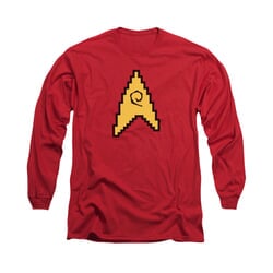 Star Trek - The Original Series Shirt 8 Bit Science Long Sleeve Red Tee T-Shirt