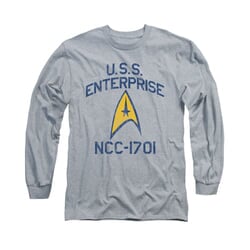 Star Trek - The Original Series Shirt Collegiate Arch Long Sleeve Athletic Heather Tee T-Shirt