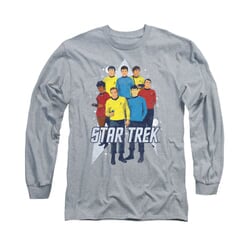 Star Trek - The Original Series Shirt Here Here Long Sleeve Athletic Heather Tee T-Shirt