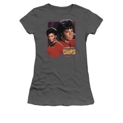 Star Trek - The Original Series Shirt Juniors Lieutenant Uhura Charcoal Tee T-Shirt