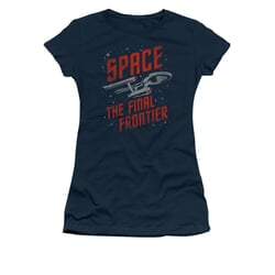 Star Trek - The Original Series Shirt Juniors Space Travel Navy Tee T-Shirt