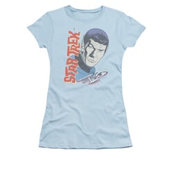 Star Trek - The Original Series Shirt Juniors Vintage Spock Light Blue Tee T-Shirt