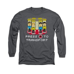 Star Trek - The Original Series Shirt Press A To Transport Long Sleeve Charcoal Tee T-Shirt