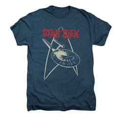 Star Trek - The Original Series Shirt Ship Symbol Adult Indigo Heather Tee T-Shirt