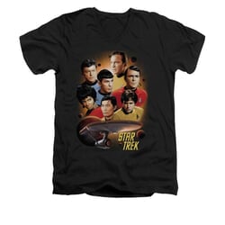 Star Trek - The Original Series Shirt Slim Fit V Neck Heart Of The Enterprise Black Tee T-Shirt