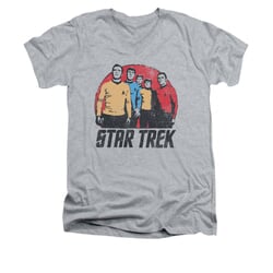 Star Trek - The Original Series Shirt Slim Fit V Neck Landing Party Athletic Heather Tee T-Shirt