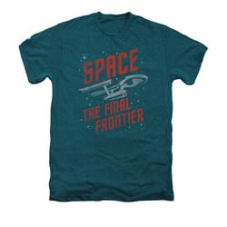 Star Trek - The Original Series Shirt Space Travel Adult Deep Teal Heather Tee T-Shirt