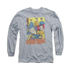 Star Trek - The Original Series Shirt Vintage Collage Long Sleeve Athletic Heather Tee T-Shirt