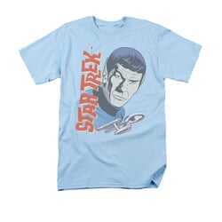 Star Trek - The Original Series Shirt Vintage Spock Adult Light Blue Tee T-Shirt