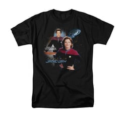 Star Trek - Voyager Shirt Captain Janeway Adult Black Tee T-Shirt