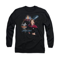 Star Trek - Voyager Shirt Captain Janeway Long Sleeve Black Tee T-Shirt