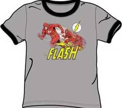 The Flash T-shirt - The Crimson Comet Gray/Black Adult Ringer Tee