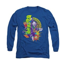 The Joker Shirt Raw Deal Long Sleeve Royal Blue Tee T-Shirt