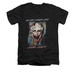 The Joker Shirt Slim Fit V-Neck Laughs Longest Black T-Shirt