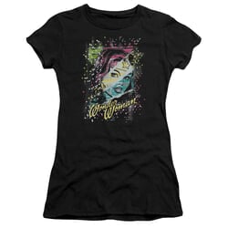 Wonder Woman Juniors T-shirt - Color Block Black Tee