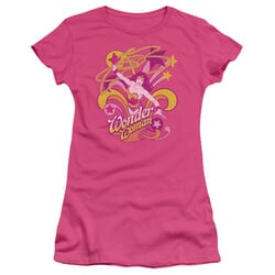 Wonder Woman Juniors T-shirt - Save Me Hot Pink Tee