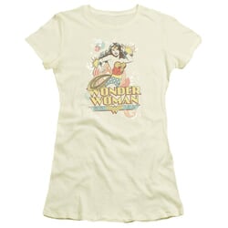 Wonder Woman Juniors T-shirt - Strength Cream Color Tee