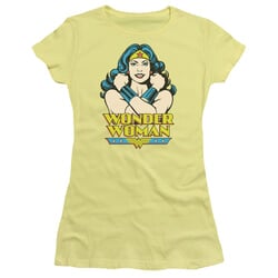 Wonder Woman Juniors T-shirt - Wonder At Large Yellow Tee