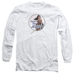 Wonder Woman Movie Long Sleeve Shirt Fight For Justice White Tee T-Shirt