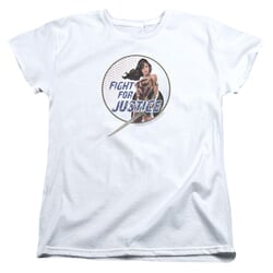 Wonder Woman Movie Womens Shirt Fight For Justice White T-Shirt