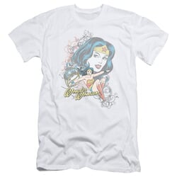 Wonder Woman Slim Fit Shirt Scroll White T-Shirt