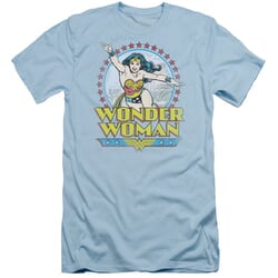 Wonder Woman Slim Fit Shirt Stars Light Blue T-Shirt