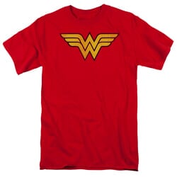 Wonder Woman T-shirt - Wonder Woman Logo Adult Red Tee